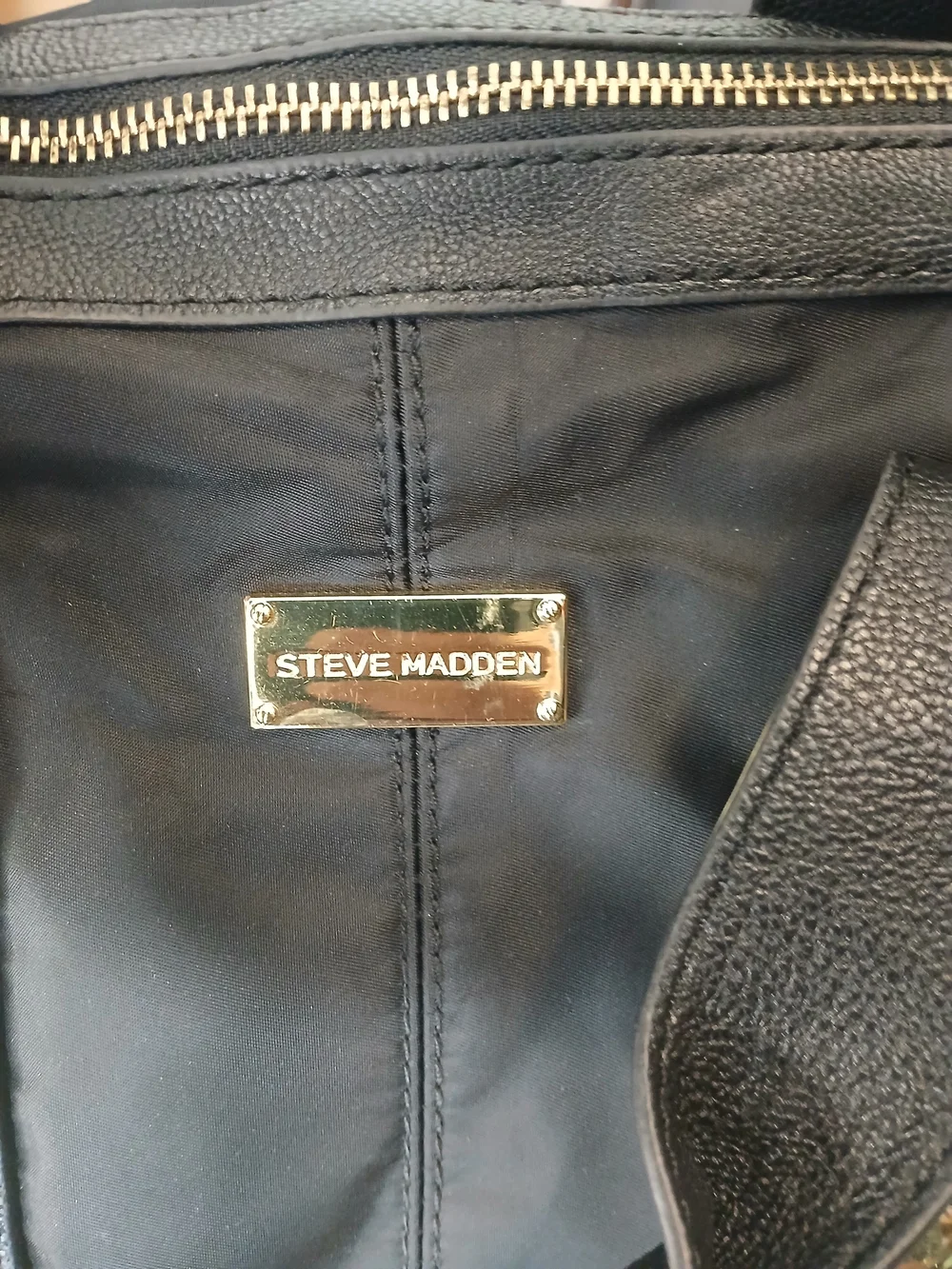 Steve Madden Black Weekend Bag with Gold Stud Detailing